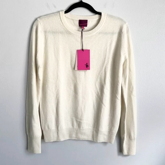 NWT! STATE CASHMERE Size M • Undyed White Pullover Crew Neck Sweater. - Picture 1 of 5